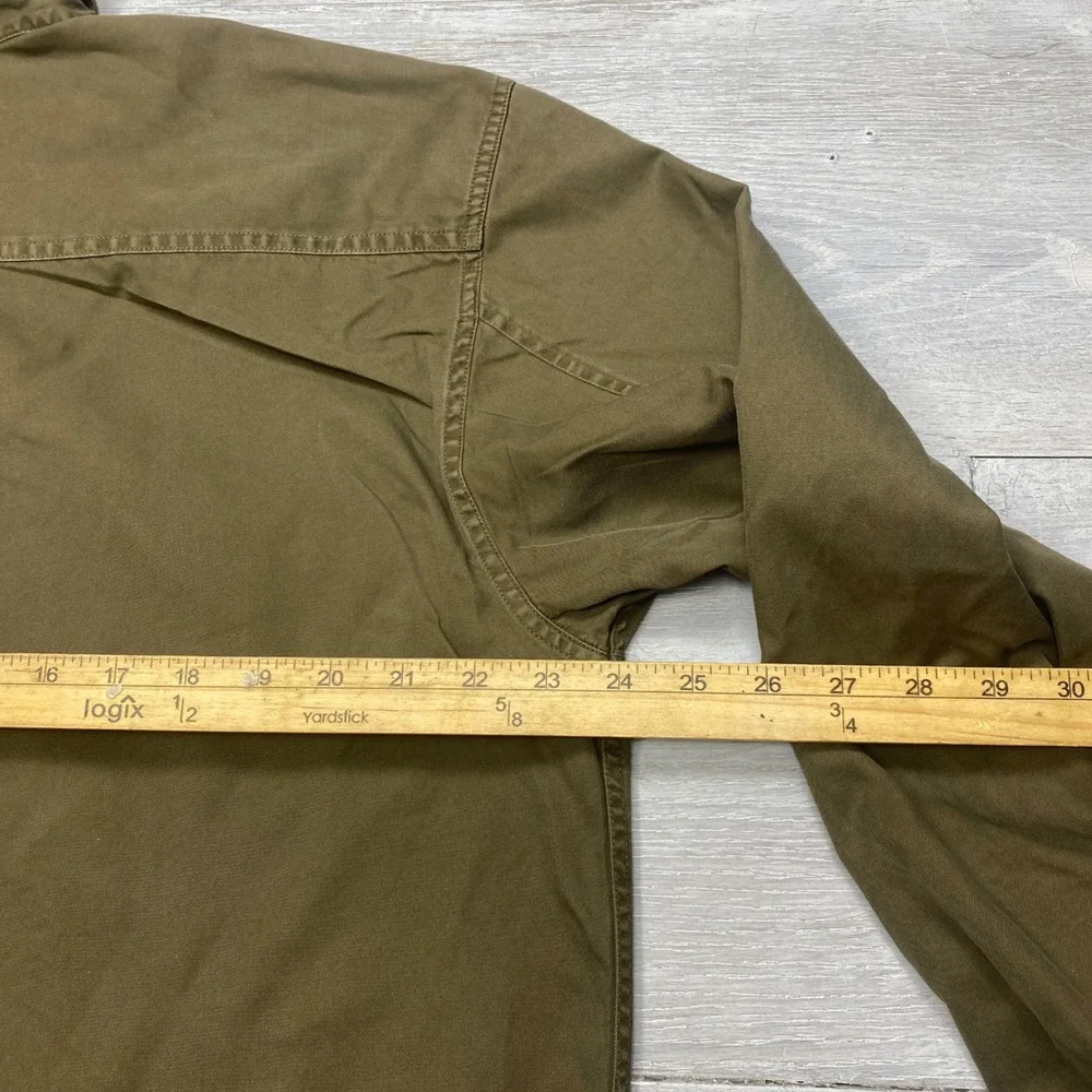 Banana Republic Cotton Twill Shirt Men Large Olive Green Button Down Vintage 90s